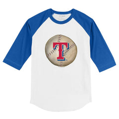 Texas Rangers Tiny Turnip Youth Stitched Baseball 3/4-Sleeve Raglan T-Shirt - White/Royal T-shirts
