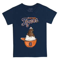 Detroit Tigers Tiny Turnip Youth Sundae Helmet T-Shirt - Navy T-shirts