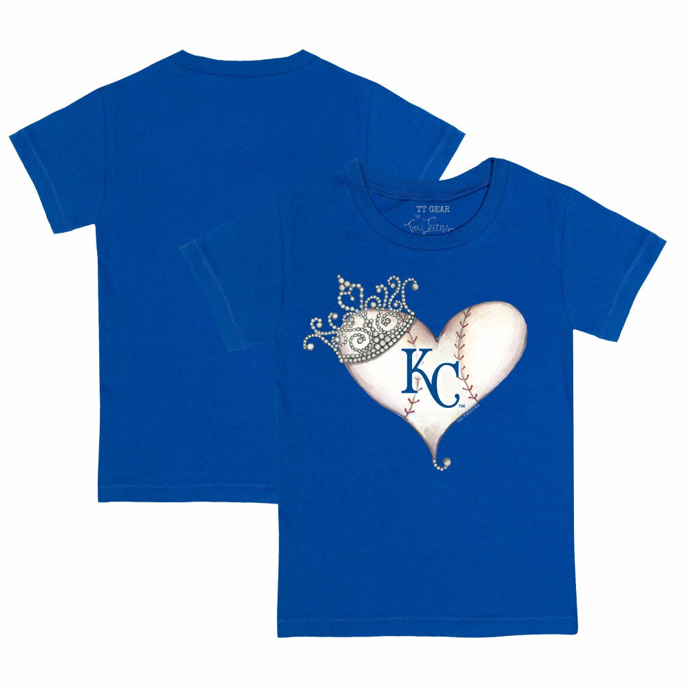 Kansas City Royals Tiny Turnip Youth Tiara Heart T-Shirt - Royal T-shirts