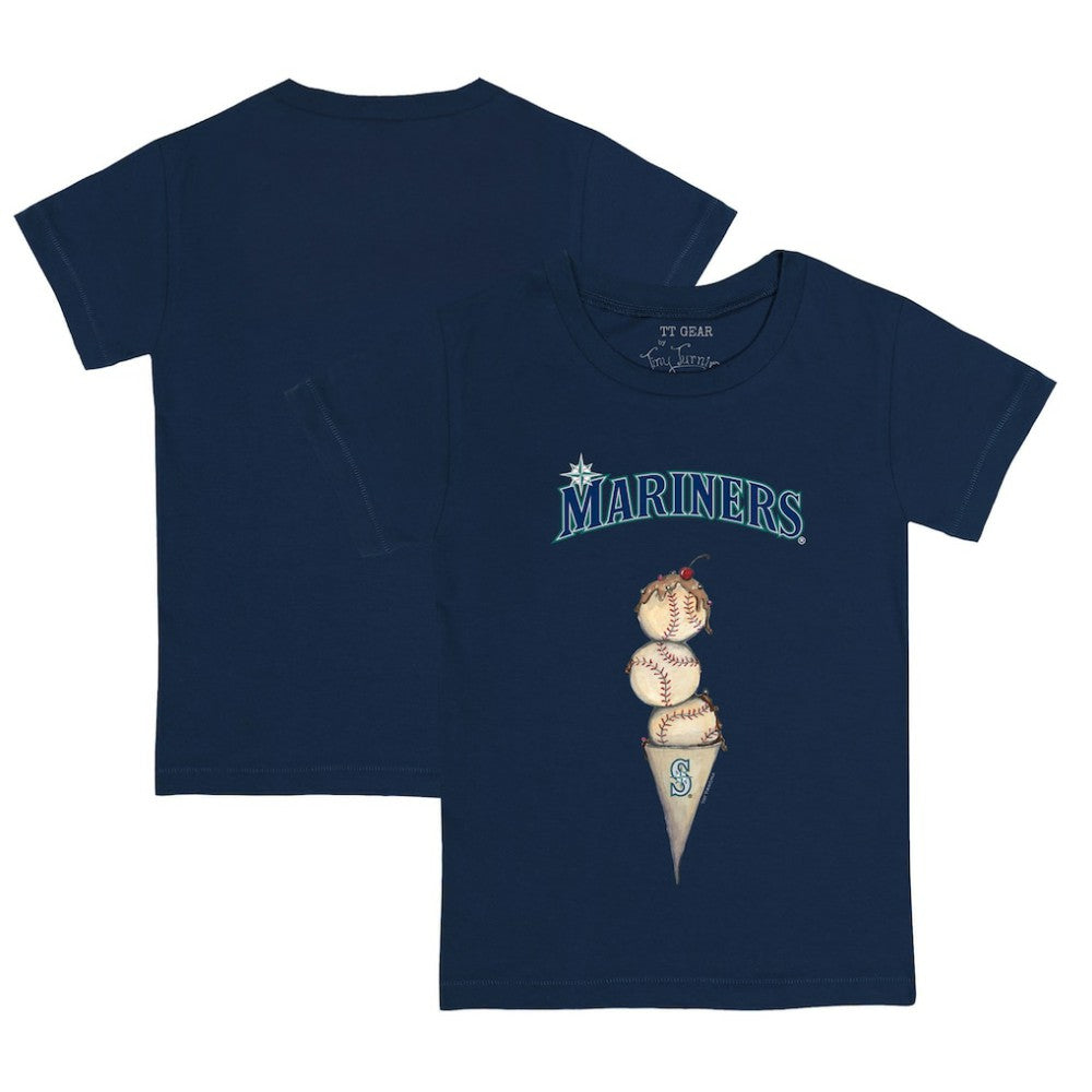 Seattle Mariners Tiny Turnip Youth Triple Scoop T-Shirt - Navy T-shirts