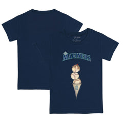 Seattle Mariners Tiny Turnip Youth Triple Scoop T-Shirt - Navy T-shirts