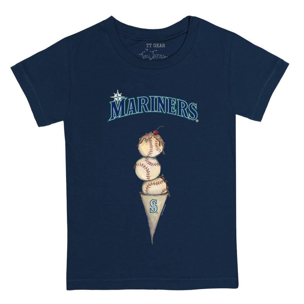 Seattle Mariners Tiny Turnip Youth Triple Scoop T-Shirt - Navy T-shirts