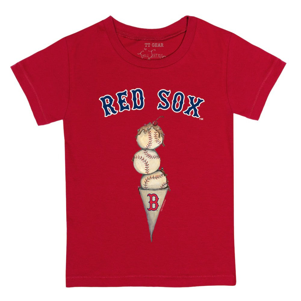 Boston Red Sox Tiny Turnip Youth Triple Scoop T-Shirt - Red T-shirts
