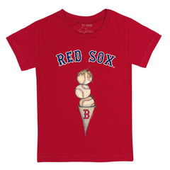 Boston Red Sox Tiny Turnip Youth Triple Scoop T-Shirt - Red T-shirts
