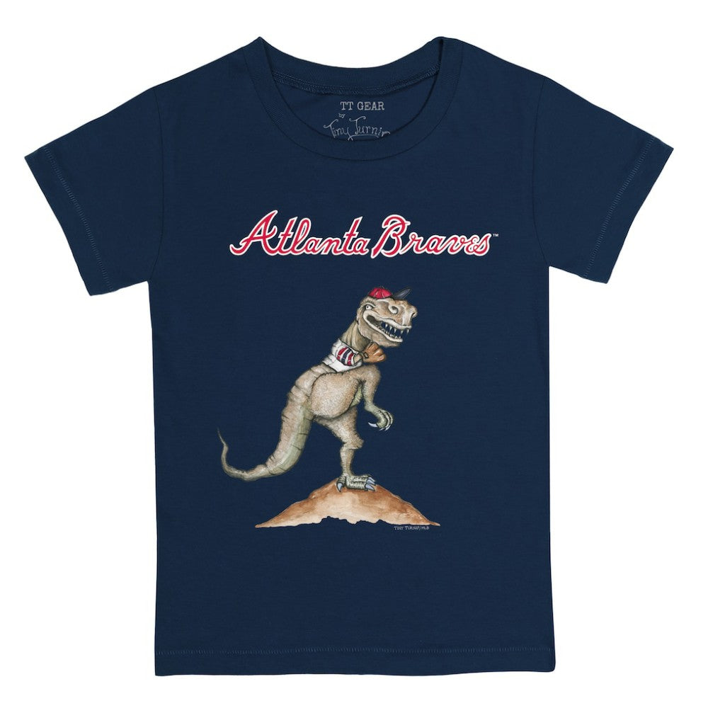 Atlanta Braves Tiny Turnip Youth TT Rex T-Shirt - Navy T-shirts