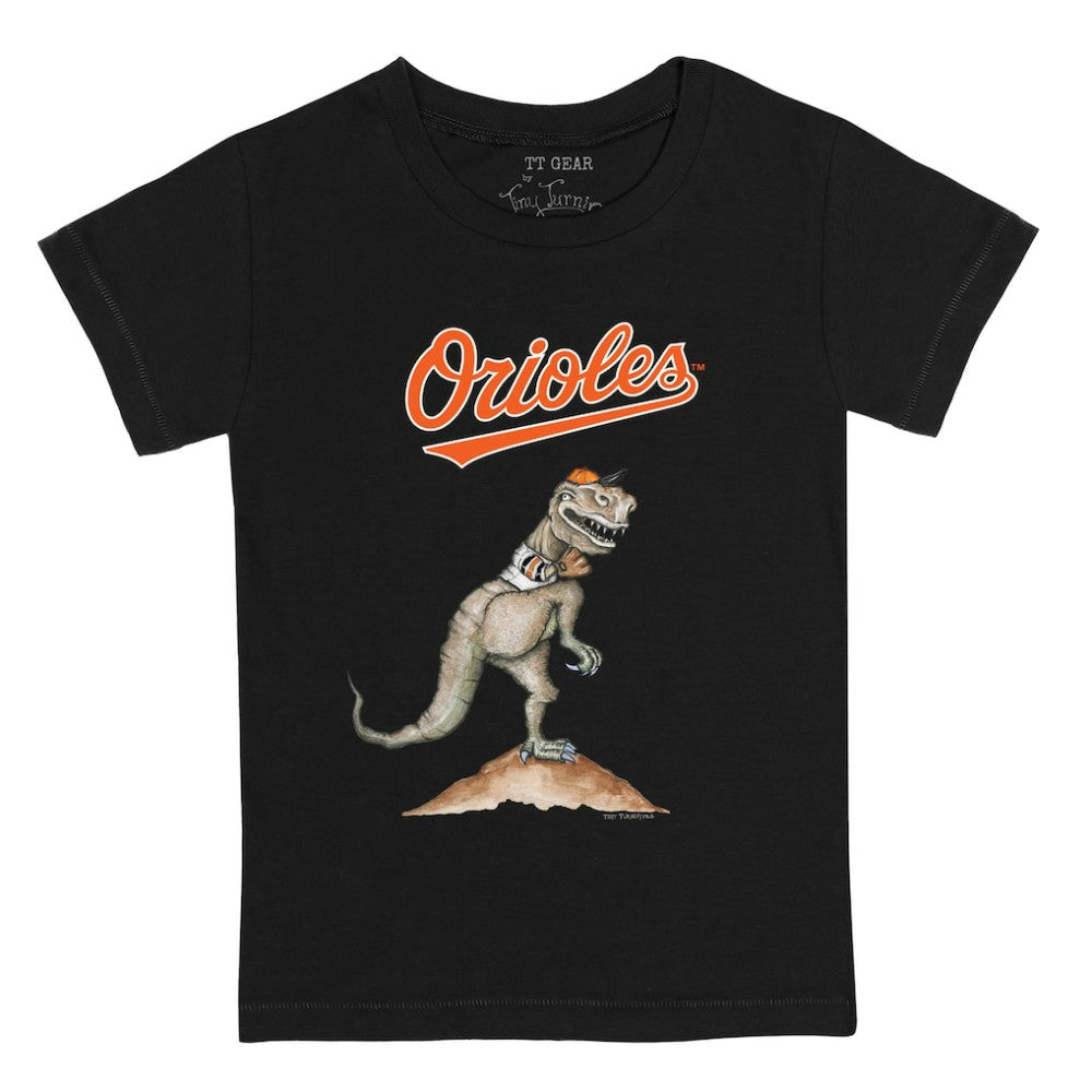 Baltimore Orioles Tiny Turnip Youth TT Rex T-Shirt - Black T-shirts