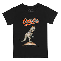 Baltimore Orioles Tiny Turnip Youth TT Rex T-Shirt - Black T-shirts