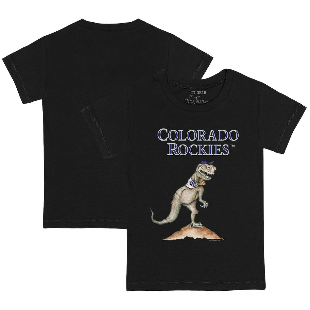 Colorado Rockies Tiny Turnip Youth TT Rex T-Shirt - Black T-shirts