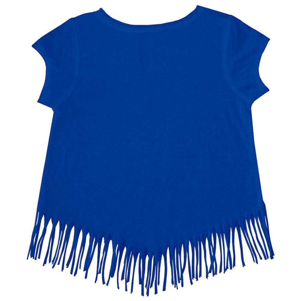 Chicago Cubs Tiny Turnip Girls Youth Unicorn Fringe T-Shirt - Royal T-shirts