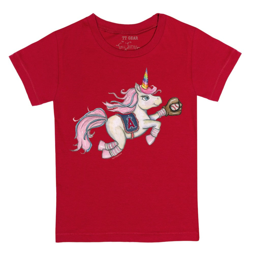 Los Angeles Angels Tiny Turnip Youth Unicorn T-Shirt - Red T-shirts