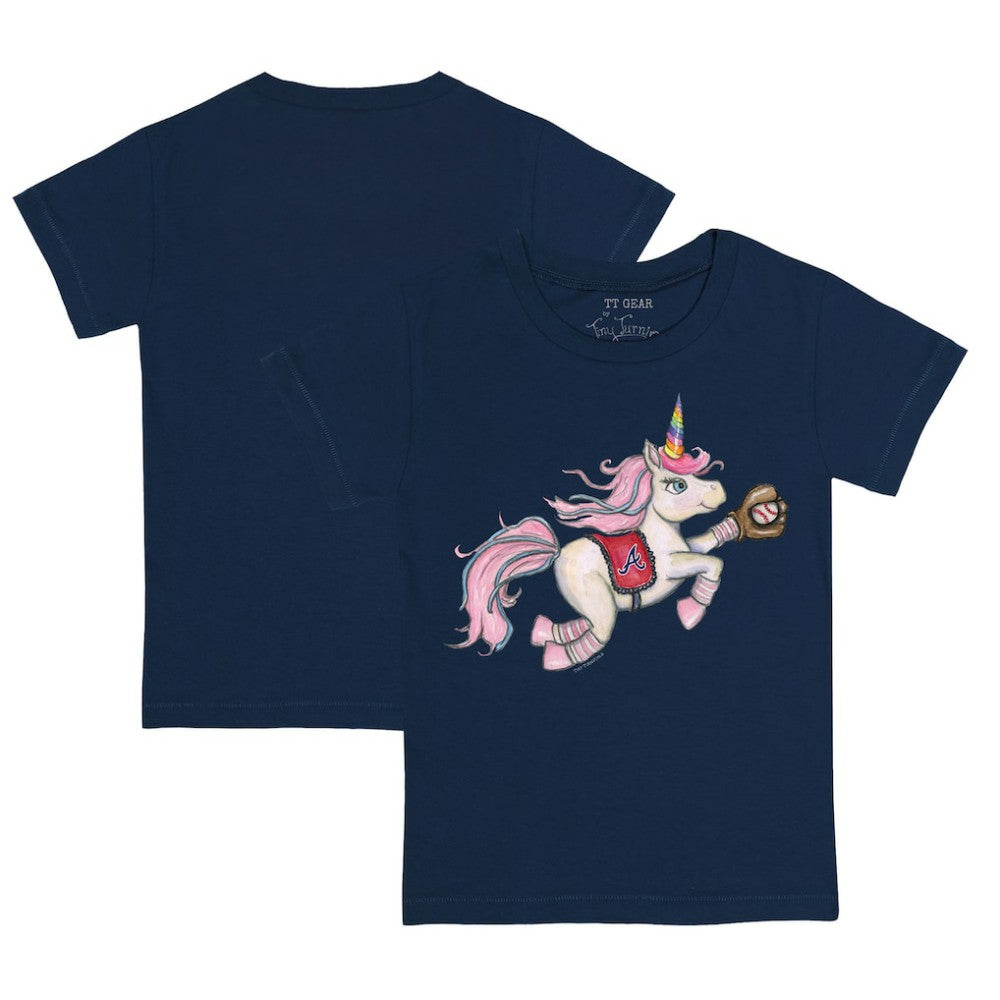 Atlanta Braves Tiny Turnip Youth Unicorn T-Shirt - Navy T-shirts