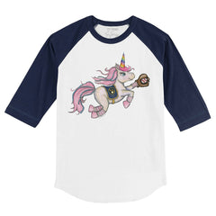 Milwaukee Brewers Tiny Turnip Youth Unicorn 3/4-Sleeve Raglan T-Shirt - White/Navy T-shirts