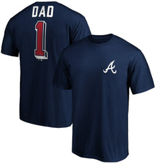 Atlanta Braves Number One Dad T-Shirt - Navy T-shirts