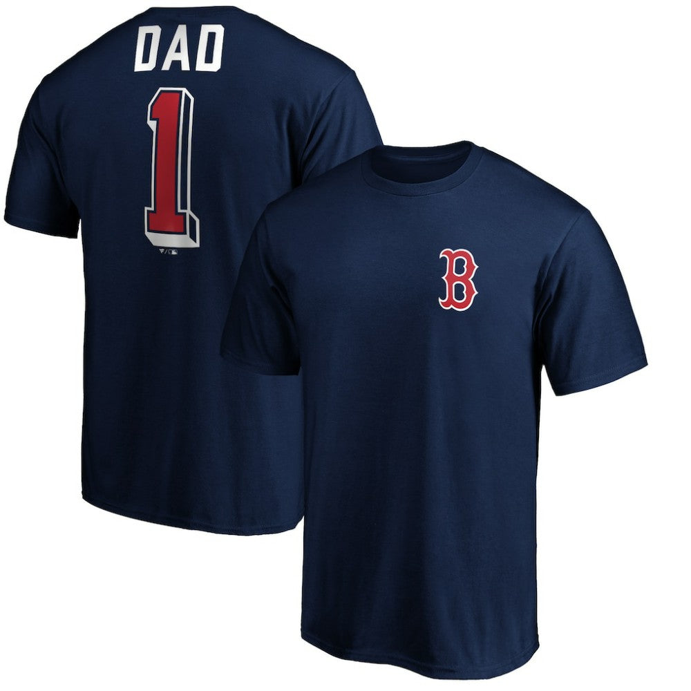 Boston Red Sox Number One Dad T-Shirt - Navy T-shirts