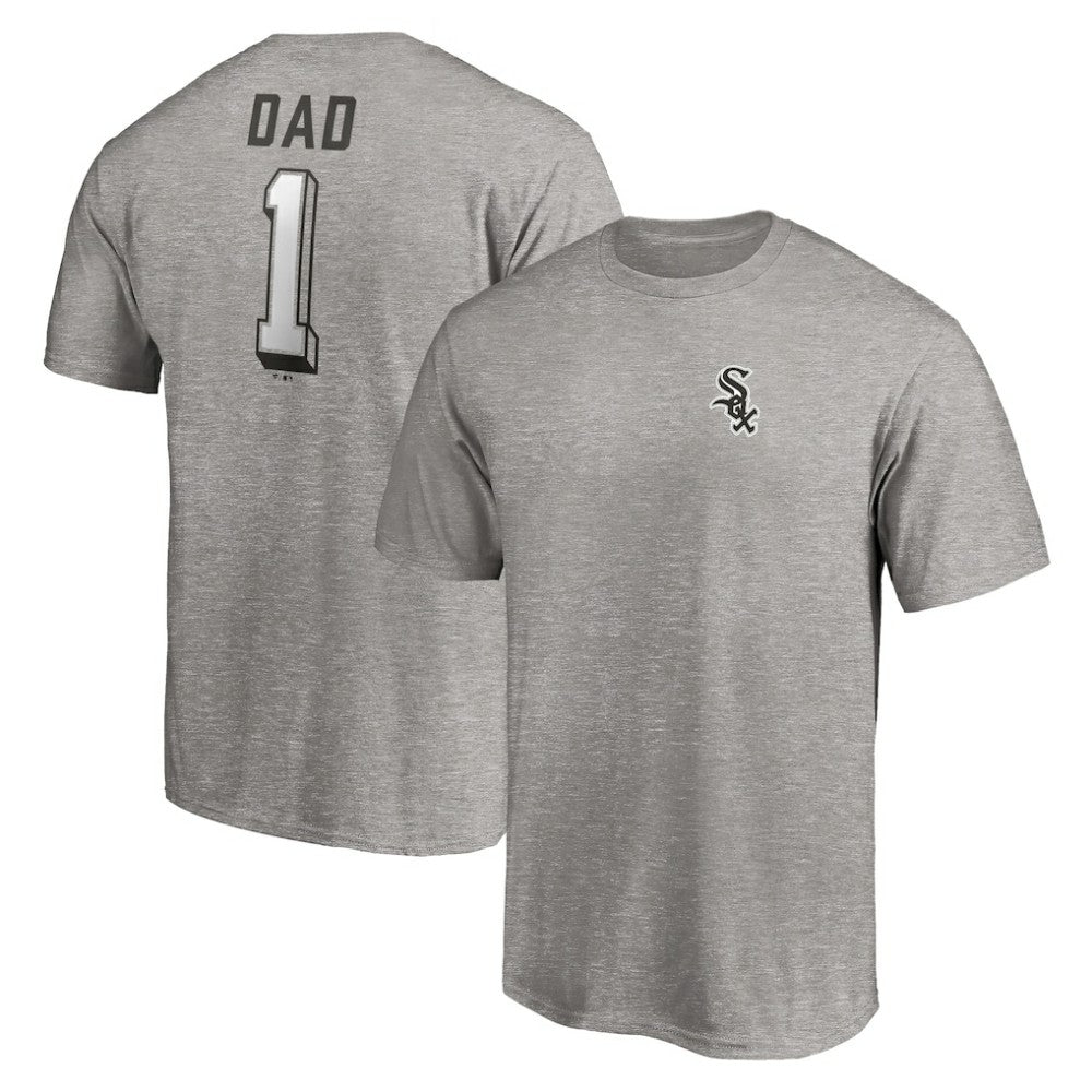 Chicago White Sox Number One Dad T-Shirt - Heather Gray T-shirts