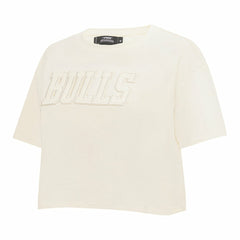 Chicago Bulls Pro Standard Women's Neutral Boxy Crop T-Shirt Cream