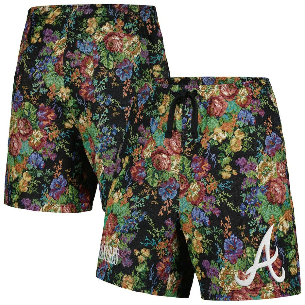 Atlanta Braves PLEASURES Floral Shorts - Black Shorts