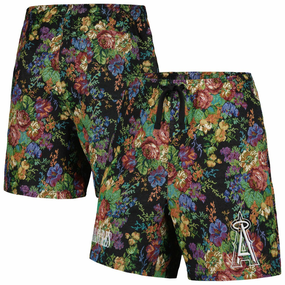 Los Angeles Angels PLEASURES Floral Shorts - Black Shorts