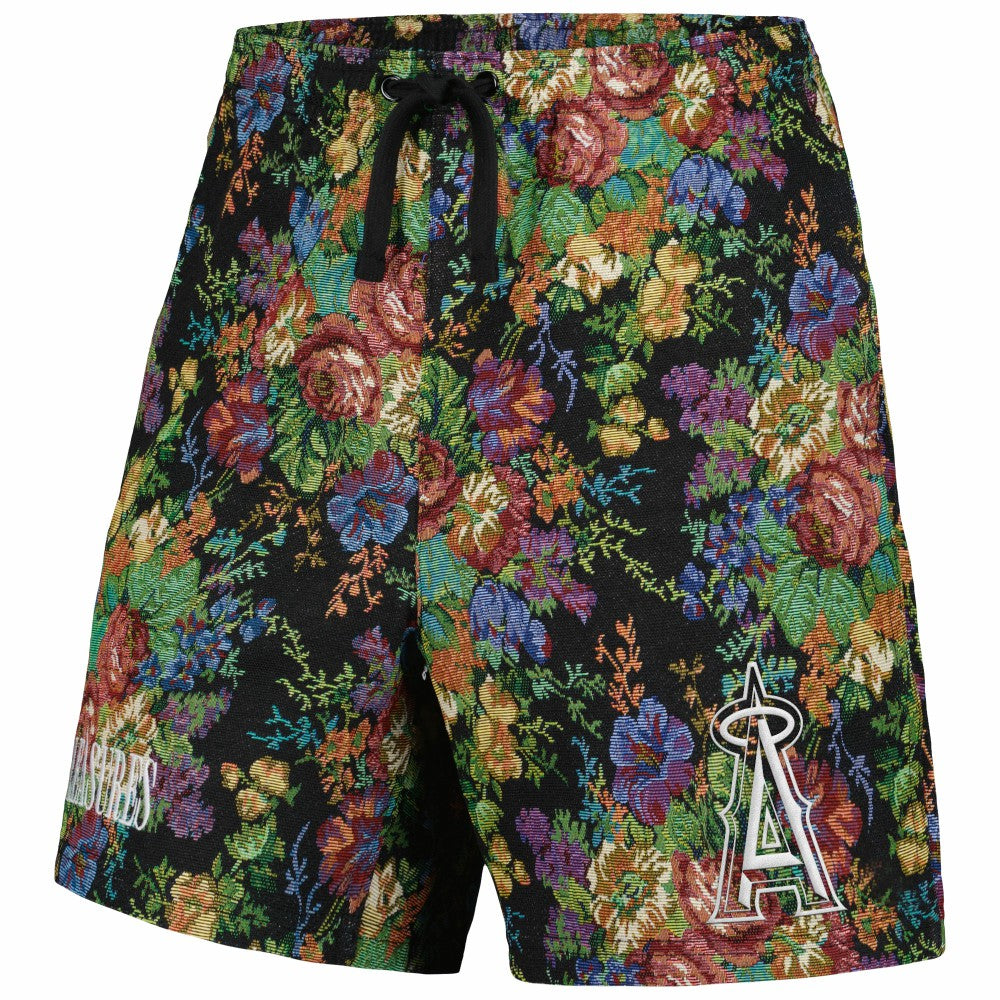 Los Angeles Angels PLEASURES Floral Shorts - Black Shorts