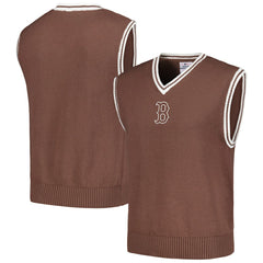Boston Red Sox PLEASURES Knit V-Neck Pullover Sweater Vest - Brown Pullover