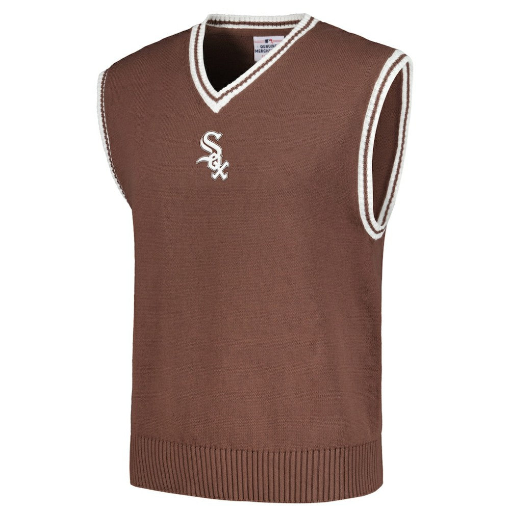 Chicago White Sox PLEASURES Knit V-Neck Pullover Sweater Vest - Brown Pullover