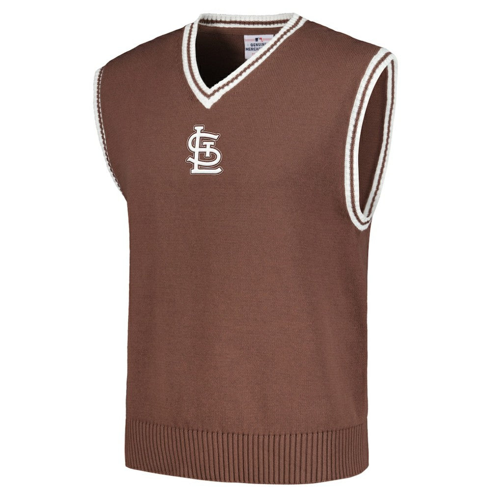 St. Louis Cardinals PLEASURES Knit V-Neck Pullover Sweater Vest - Brown Pullover