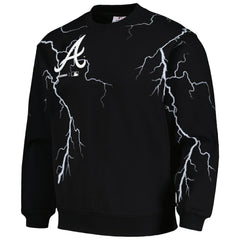 Atlanta Braves PLEASURES Lightning Crewneck Pullover Sweatshirt - Black Pullover