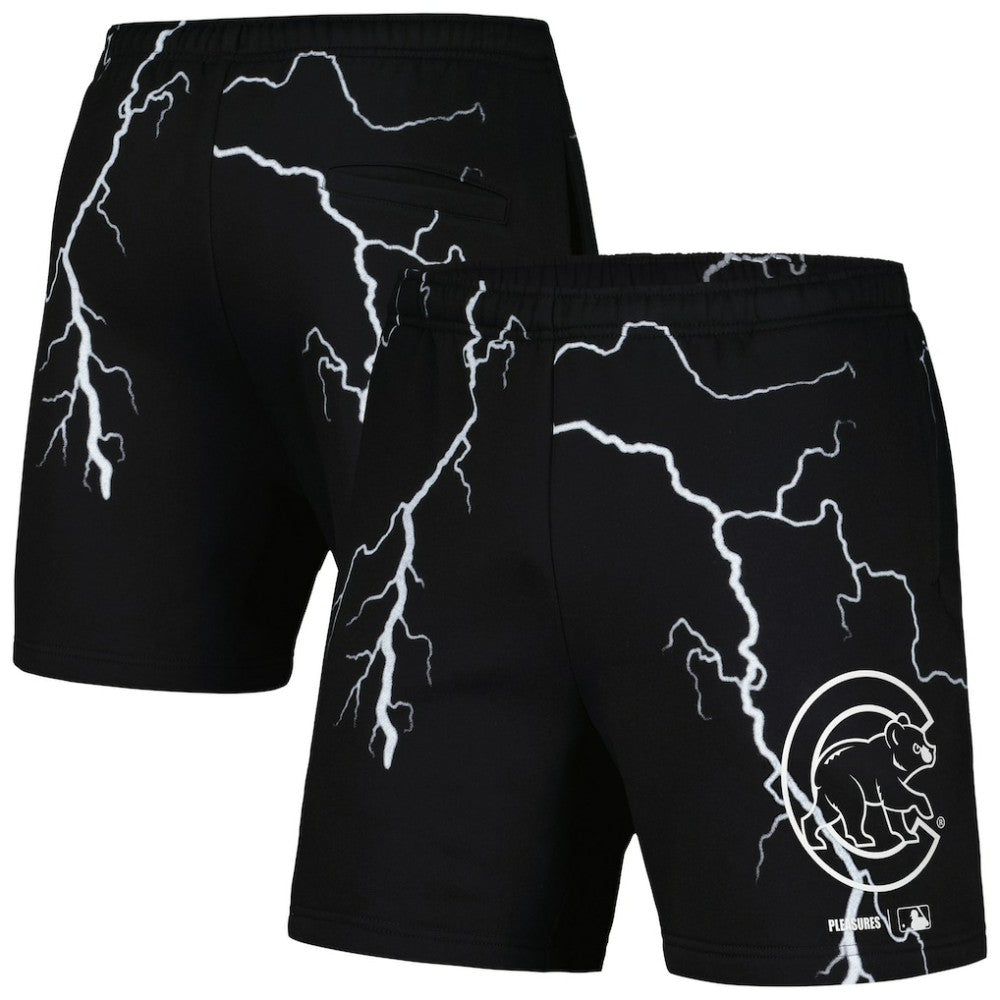 Chicago Cubs PLEASURES Lightning Shorts - Black Shorts