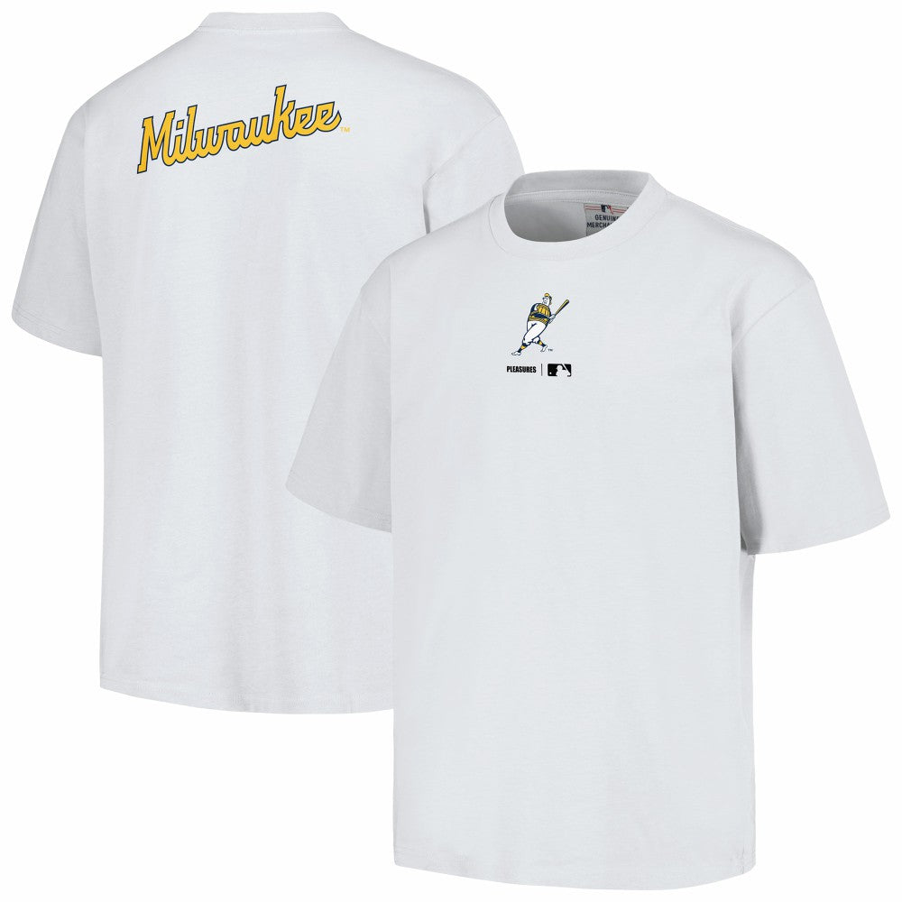 Milwaukee Brewers PLEASURES Mascot T-Shirt - White T-shirts