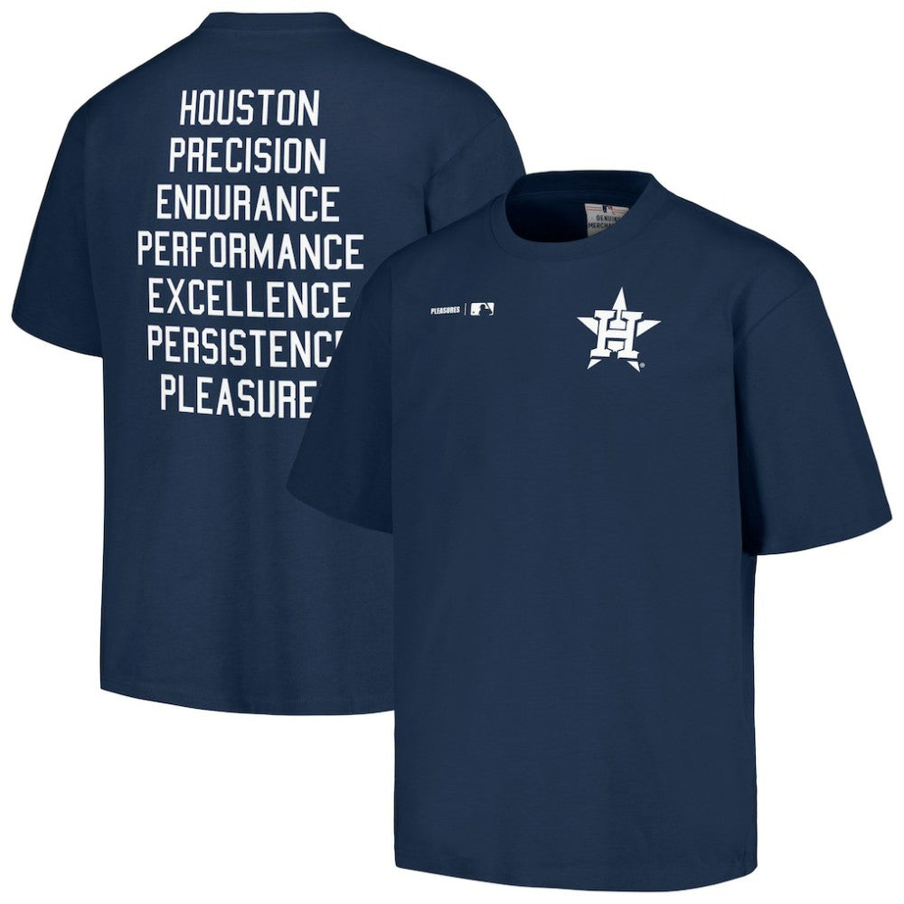 Houston Astros PLEASURES Precision T-Shirt - Navy T-shirts