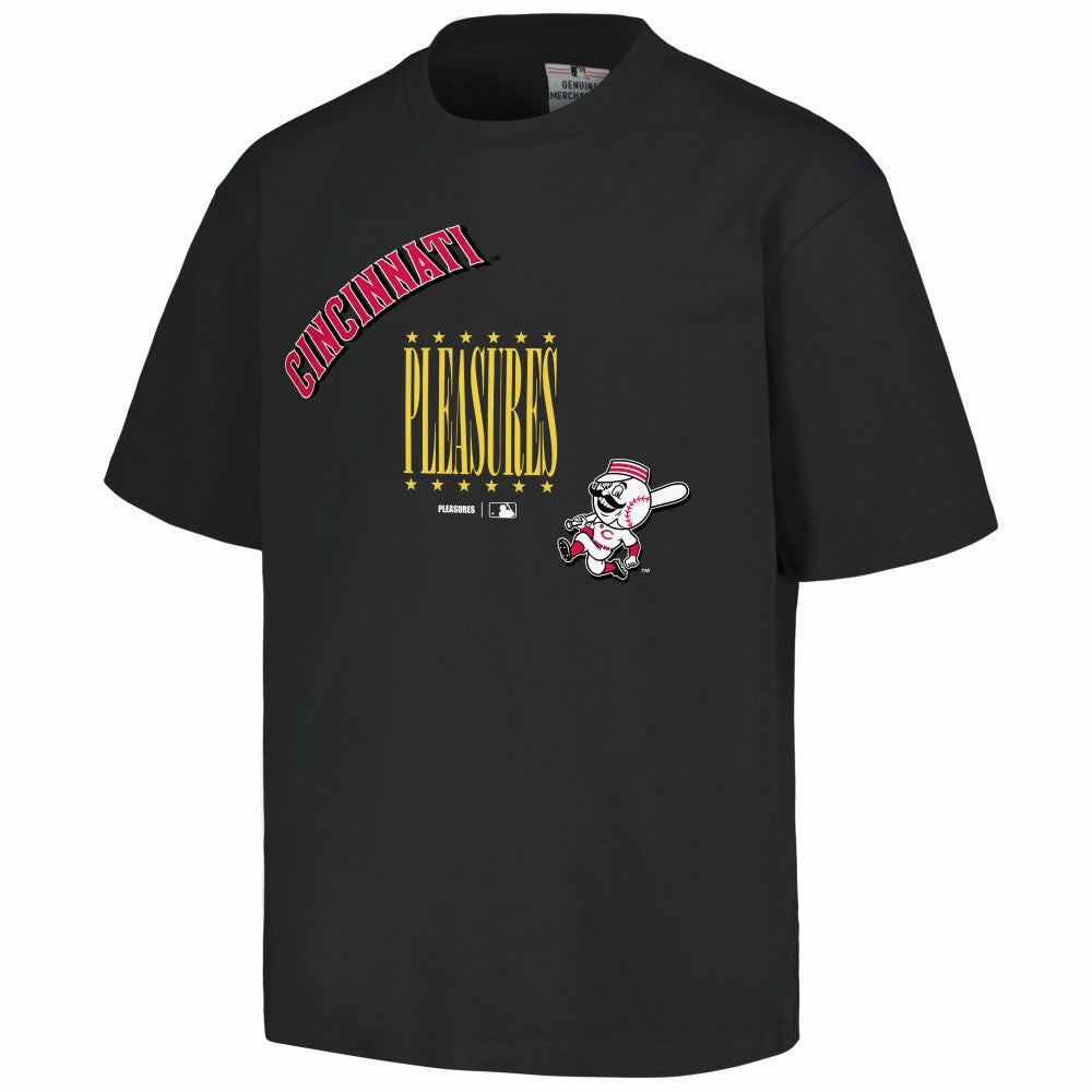 Cincinnati Reds PLEASURES Repurpose T-Shirt - Black T-shirts
