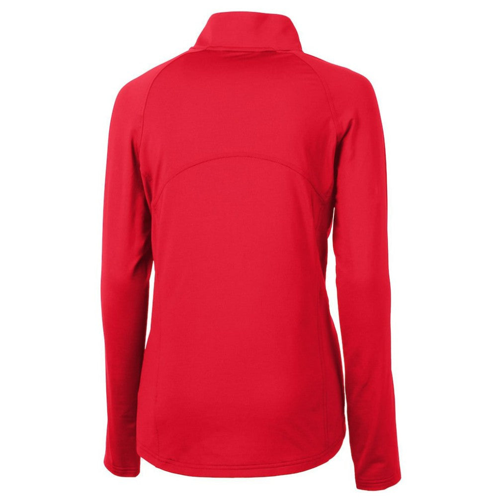 Atlanta Braves Cutter & Buck Women's Americana Logo Adapt Eco Knit Stretch Recycled Half-Zip Pullover Top - Red Pullover