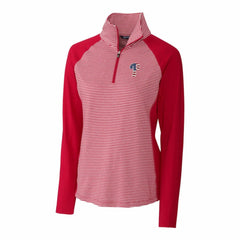 Philadelphia Phillies Cutter & Buck Women's Americana Logo Forge Tonal Stripe Stretch Half-Zip Pullover Top - Cardinal Pullover