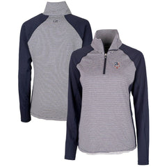Minnesota Twins Cutter & Buck Women's Americana Logo Forge Tonal Stripe Stretch Half-Zip Pullover Top - Navy Pullover