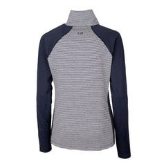 Washington Nationals Cutter & Buck Women's Americana Logo Forge Tonal Stripe Stretch Half-Zip Pullover Top - Navy Pullover