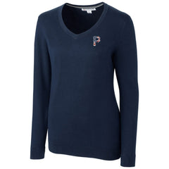 Pittsburgh Pirates Cutter & Buck Women's Americana Logo Lakemont Tri-Blend V-Neck Pullover Sweater - Navy Pullover