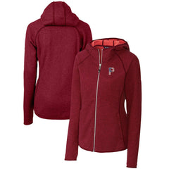 Pittsburgh Pirates Cutter & Buck Women's Americana Logo Mainsail Sweater-Knit Full-Zip Hoodie - Cardinal Hoodies