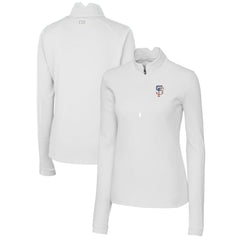 San Francisco Giants Cutter & Buck Women's Americana Logo DryTec Traverse Stretch Quarter-Zip Pullover Top - White Pullover