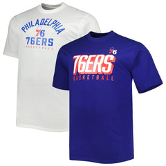 Philadelphia 76ers Big & Tall Two-Pack T-Shirt Set Royal/White - Fanatics