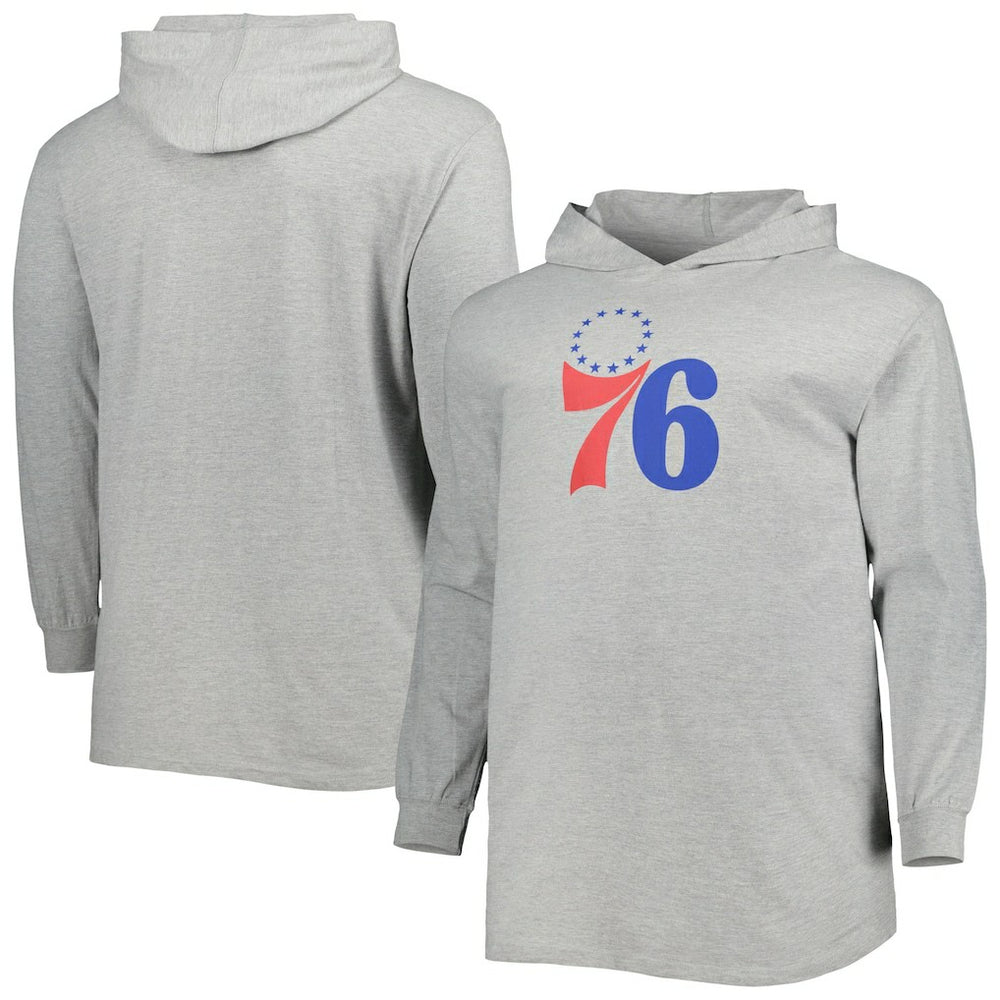 Philadelphia 76ers Big & Tall Pullover Hoodie Heather Gray - Fanatics