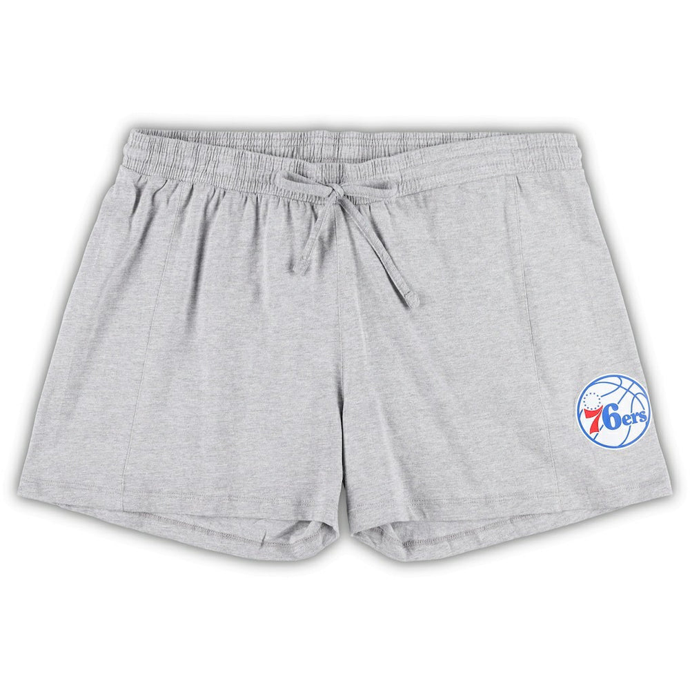 Philadelphia 76ers Women's Plus Size T-Shirt & Shorts Combo Set Royal/Heather Gray - Fanatics