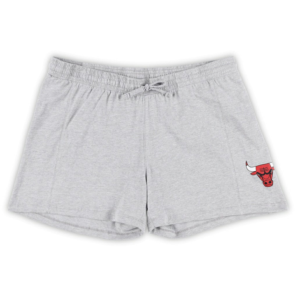 Chicago Bulls Women's Plus Size T-Shirt & Shorts Combo Set Red/Heather Gray - Fanatics