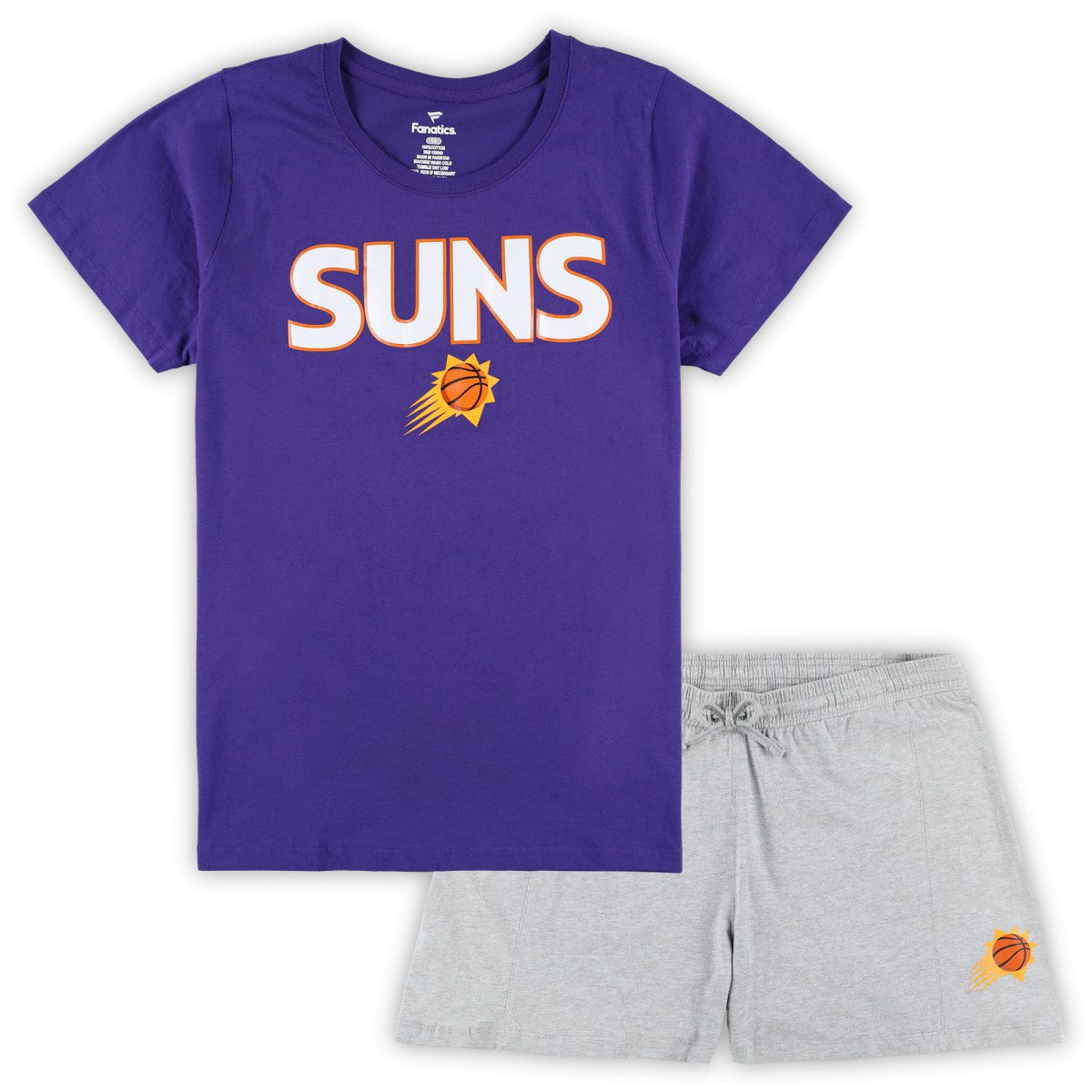 Phoenix Suns Women's Plus Size T-Shirt & Shorts Combo Set Purple/Heather Gray - Fanatics