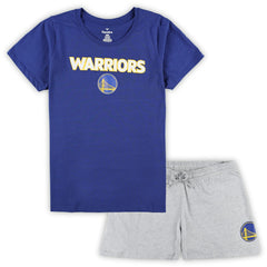 Golden State Warriors Women's Plus Size T-Shirt & Shorts Combo Set Royal/Heather Gray - Fanatics outlet