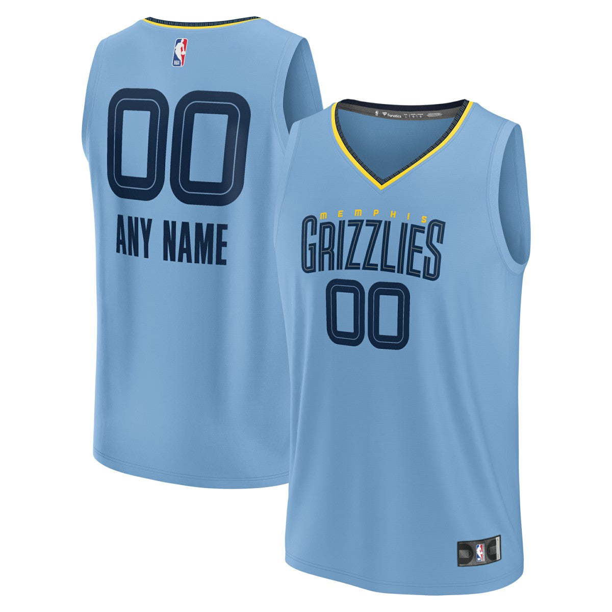 Memphis Grizzlies Custom Fast Break Jersey Statement Edition Light Blue - Fanatics