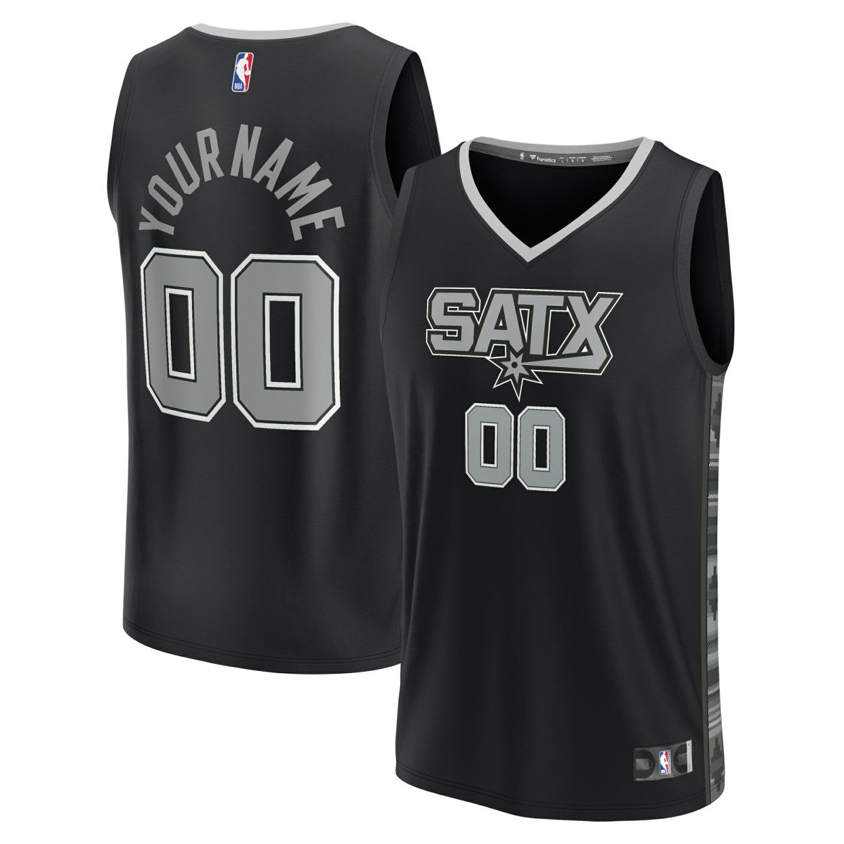 San Antonio Spurs Fast Break Custom Replica Jersey Black Statement Edition - Fanatics
