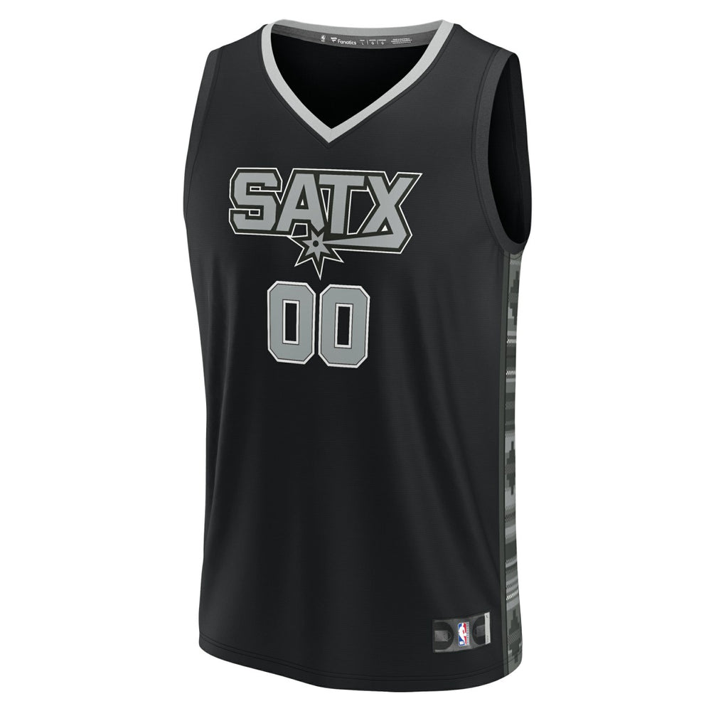 San Antonio Spurs Fast Break Custom Replica Jersey Black Statement Edition - Fanatics
