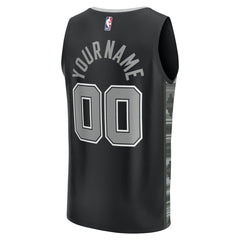 San Antonio Spurs Fast Break Custom Replica Jersey Black Statement Edition - Fanatics
