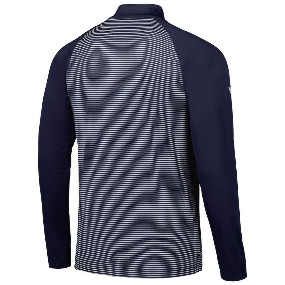 New York Yankees Levelwear Charter Striped Raglan Quarter-Zip Top - Navy Tops