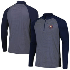 Houston Astros Levelwear Charter Striped Raglan Quarter-Zip Top - Navy Tops